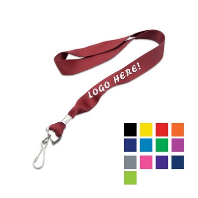 Custom 1" Polyester Lanyard w/ Swivel J Hook & Metal Crimp