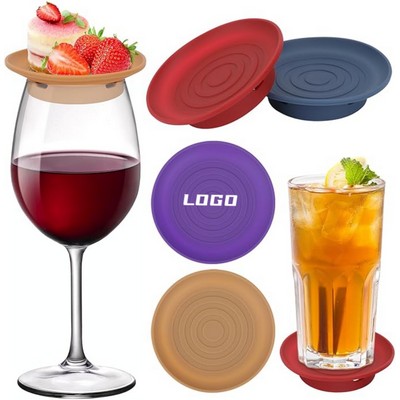 Silicone Wine Glass Topper Coasters Plate