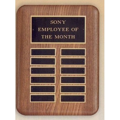 Perpetual Series Walnut Plaque w/ 12 Individual Plates (9"x12")