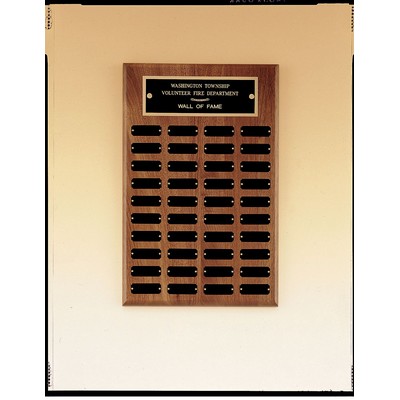 Perpetual Series Walnut Plaque w/ 40 Individual Plates (13"x20")