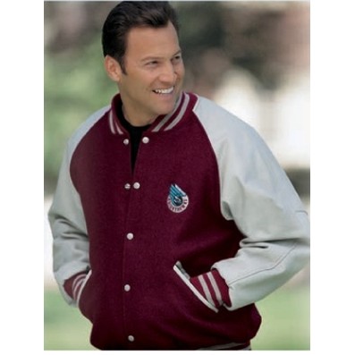 The Pro Custom Wool/Vinyl Varsity Jacket w/Raglan Sleeves