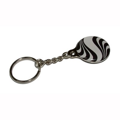 Key Chain / Tag - Custom Single Sided Imprint (1 1/8" with Metal Backer)