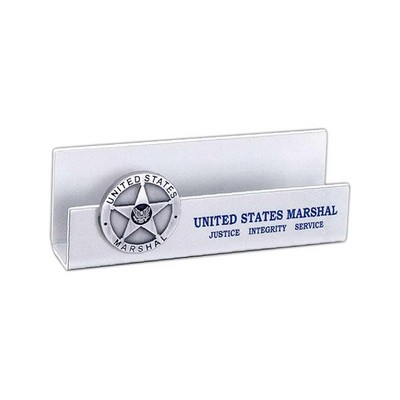 3-3/4"x3/4"x1-3/8" Metal Card Holder With Medallion