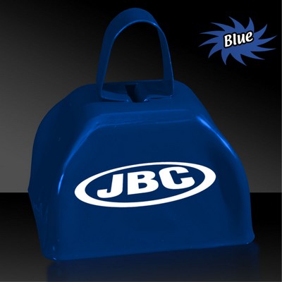 3" Pad Printed Blue Metal Cowbell