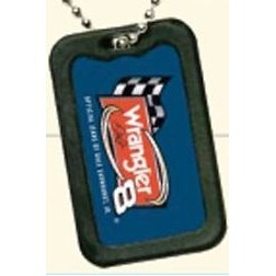 Aluminum Flagpro Dog Tag (2"x1 3/16"x4/5mm) Offset/ Square Corner