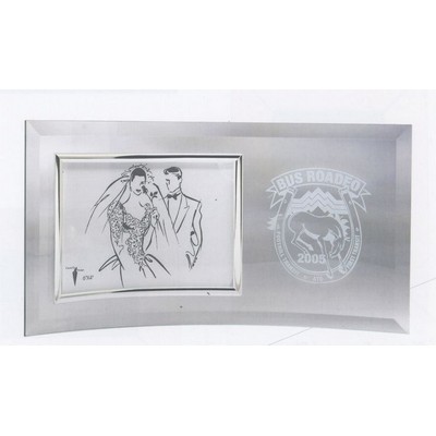 Horizontal Curved Beveled Jade Glass Picture Frame (7¼"x14"x3/16")