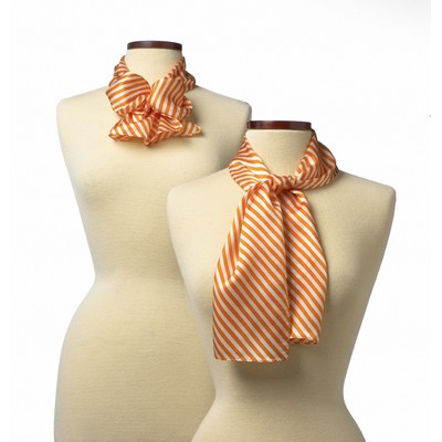 Orange Saville Stripe Polyester Scarf - 8"x45"