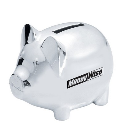 Silver Plated Piggy Bank