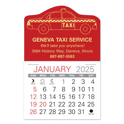 Taxi Shape Value Stick Adhesive Calendar