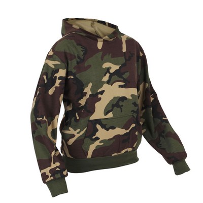 Kids' Woodland Camouflage Pullover Hooded Sweatshirt (XS to XL)