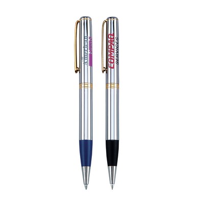 Metal Pen, Ballpoint pen, Twist action, Blue ink refill optional