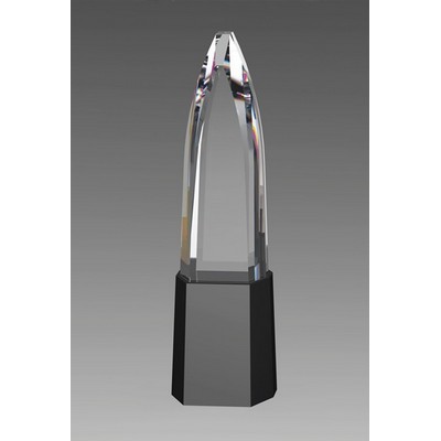 Fine Optical Crystal Spire Award w/ Marble Base