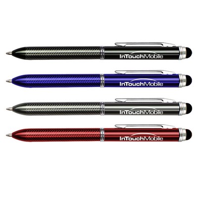 Twin Touch Twist Stylus Pen- Black & Blue ink Combo