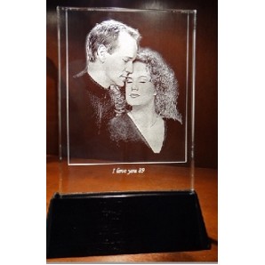 Crystal Series Crystal Picture Frame w/Black Base