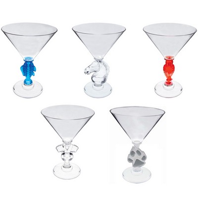 Acrylic Martini Glass w/ Novelty Stem - 10 Oz.