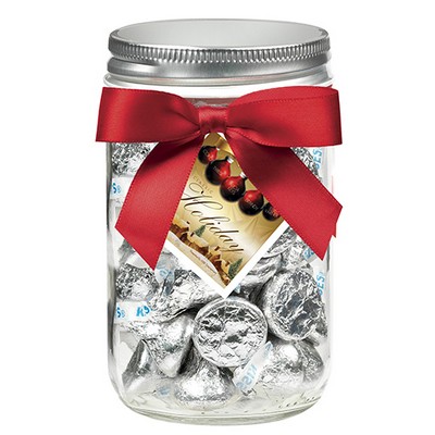 12 Oz. Glass Mason Jar w/ Hershey's® Kisses®