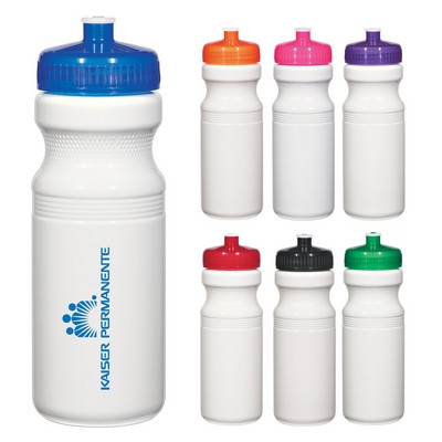 24 oz. White Bike/Fitness Water Bottle