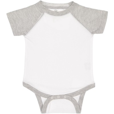 Rabbit Skins Infant Baseball Crew Neck Raglan Short Sleeve Fine Jersey Bodysuit