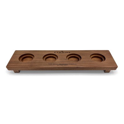 Solid Walnut Flight Tray w/4 Two-Tiered Routs