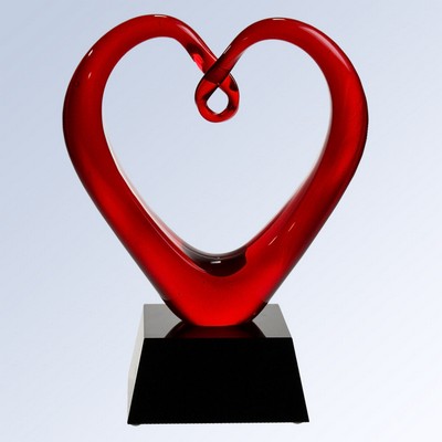 Heart of Life Art Glass Award 9"H