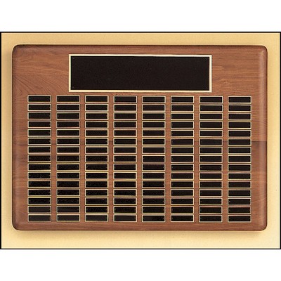 Walnut Perpetual Horizontal 80 Plate Plaque (22" x 30")