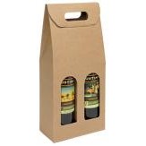 Italian Smooth Kraft Olive Oil & Vinegar 2 Bottle Carrier (7"x3 1/2"x15 3/4")