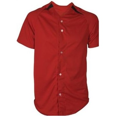 Adult 10 Oz. Stretch Knit Pro-Style Full Button Baseball Jersey Shirt w/ Contrast Front Insert