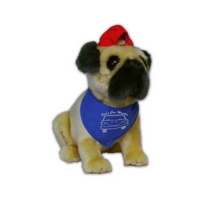 Custom Plush Pug with Printed Accessories