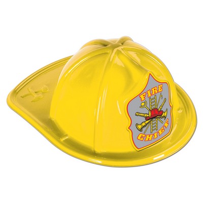 Yellow Plastic Fire Chief Hats (CLEARANCE)