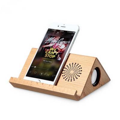 Multi functional Wooden Wireless Bluetooth Speaker with Mobile Phone Stand Holder