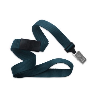 5/8" Blank Breakaway Lanyard w/Bulldog Clip (Teal Blue)