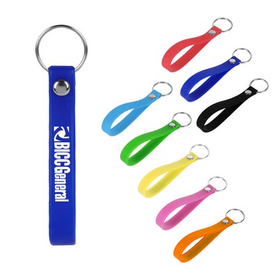 1/2"W Silicone Wristband With Keychain