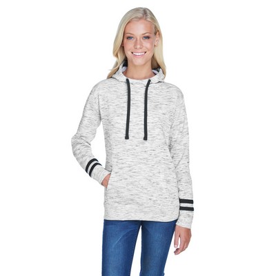 J AMERICA Ladies' Melange Scuba Neck Sweatshirt