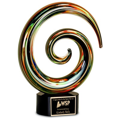 9 1/4" Swirl Art Glass Award