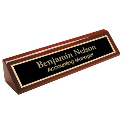 Piano Finish Walnut Name Bar