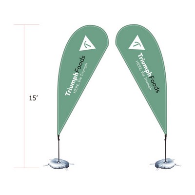 15' Double Size Custom Teardrop Flag Banners