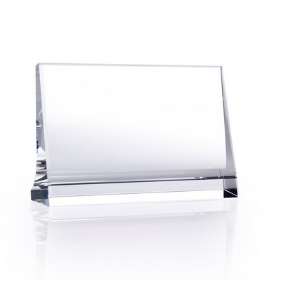 Horizontal Plaque Optic Crystal Award - Medium