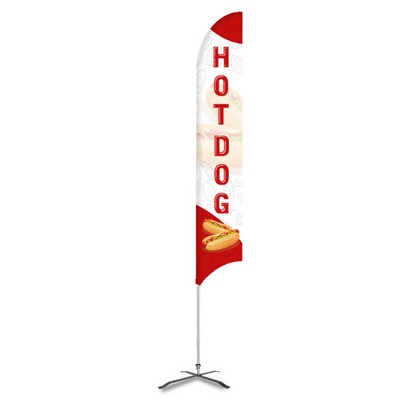 Hot Dog Pre Printed 15' G7 Feather Flag White