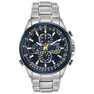 Citizen Men's Blue Angels Editions World Time Chronograph Eco-Drive Stainless Steel Watch