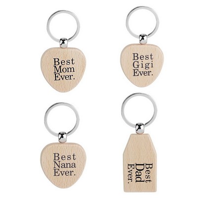 Beech Wooden & Metal Key Chain