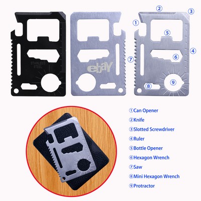 11-Function Survival Pocket Card Tool