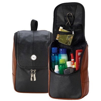 Mesa Leather Hanging Travel Toiletry Valet Bag