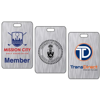 Brushed Aluminum Bag Tag (2" x 3")