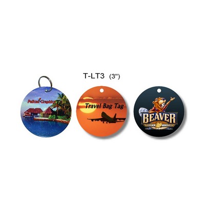 3" Round Metal Luggage/Bag Tags