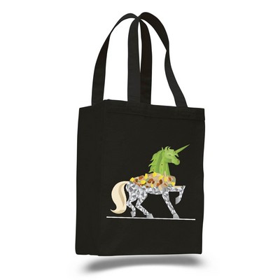 Colored Canvas Tote Bag w/ 25" Self Handle - Full Color Transfer (10.5"x14"x5")