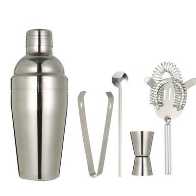 5 Pieces Cocktail Shaker Set (550Ml)