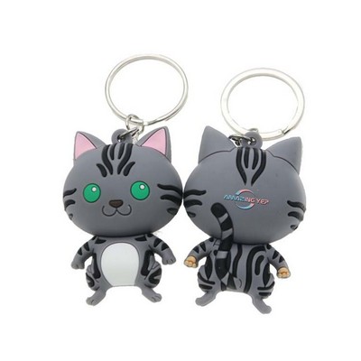 3D Epoxy Souvenirs Lovely Cat Soft PVC Key Ring