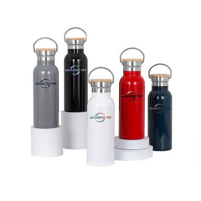 Pure color Stainless Steel Bottle W/ Carrying Strap 17oz.