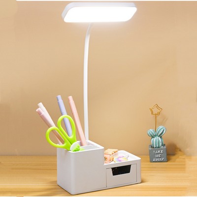 Multi Function Eye Protection Reading Desk Pen Holder Lamp With Drawer