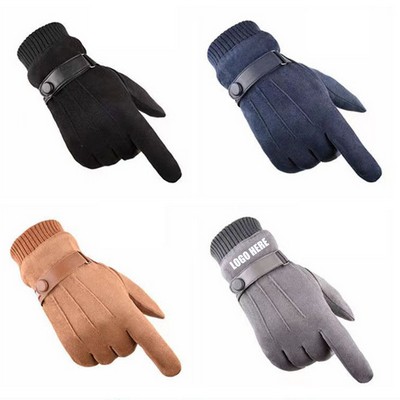 Finger Touch Adjustable Suede Gloves